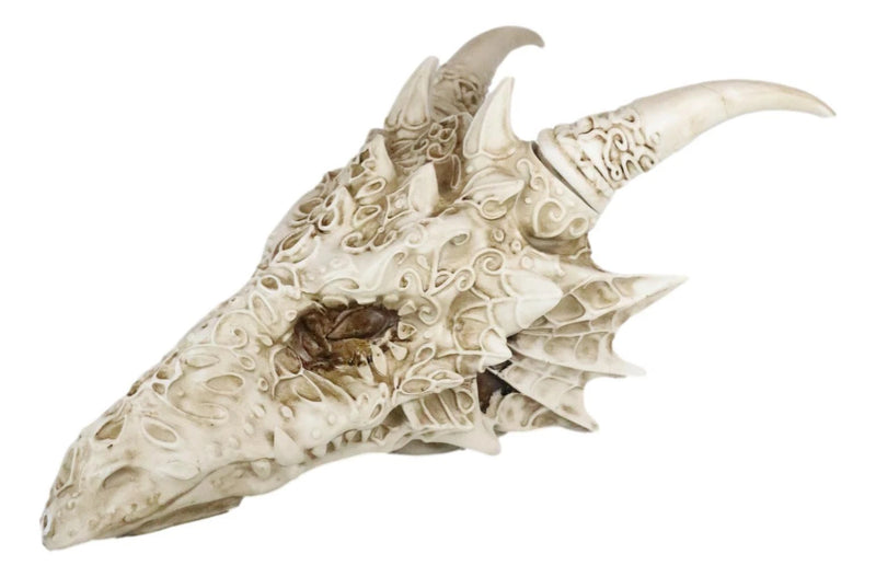 Large Gothic Tribal Stencil Art Horned Dragon Skull Wall Decor Or Statue-8