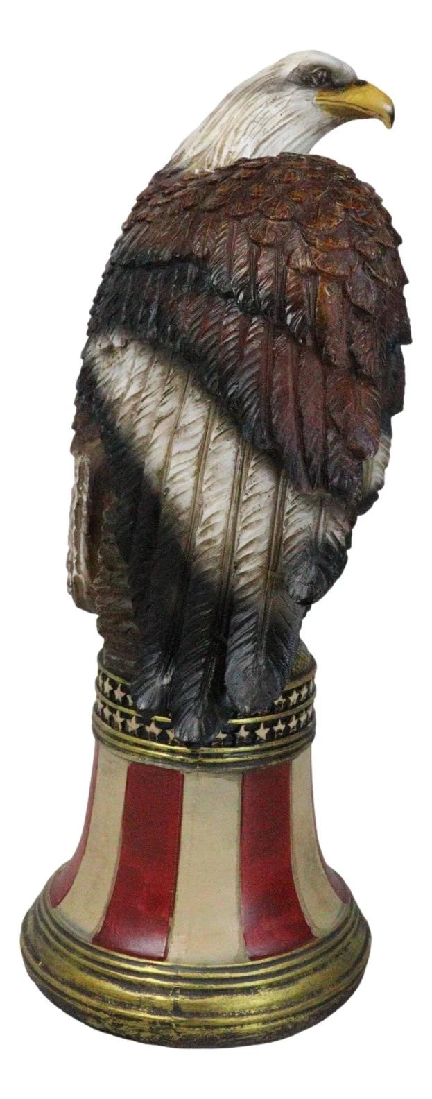 Independence Day American Glorious Bald Eagle Perching On Liberty Bell Figurine-7