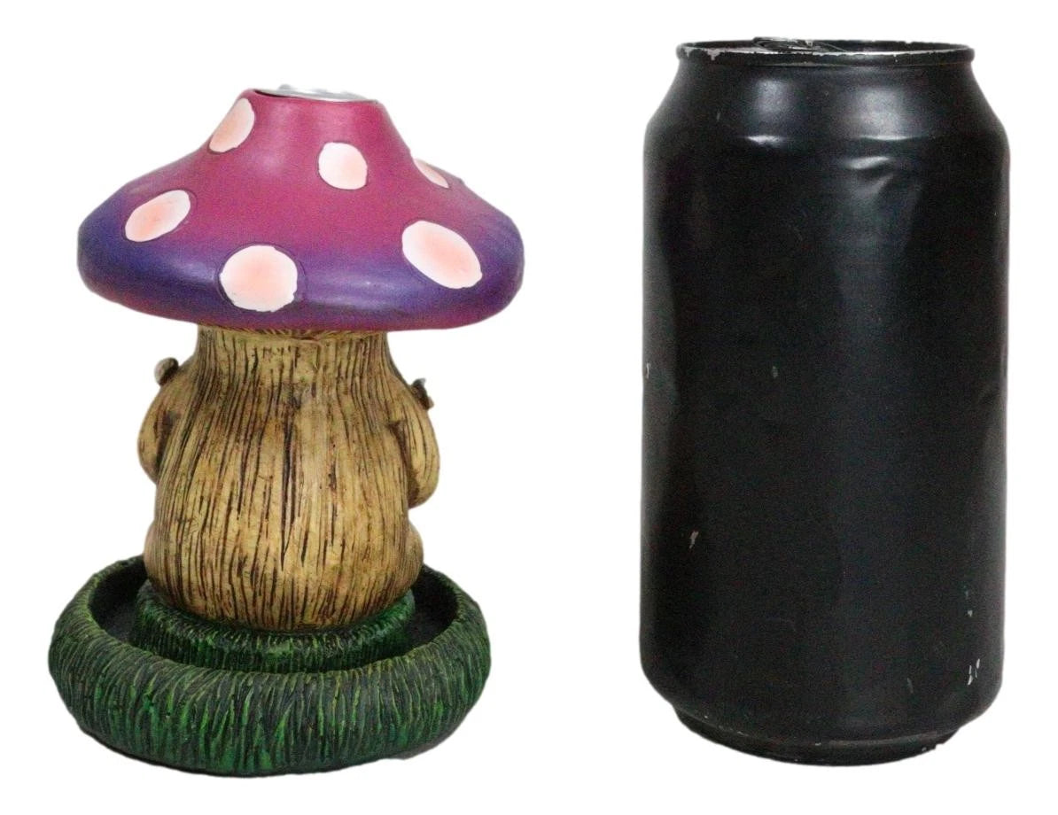 Whimsical Purple Toadstool Mushroom Greenman On Greens Backflow Incense Burner-11