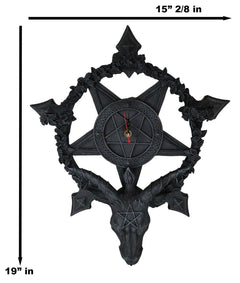 Samael Lilith Baphomet Hanging Wall Clock Candle Holder Decor Plaque 19" H-10