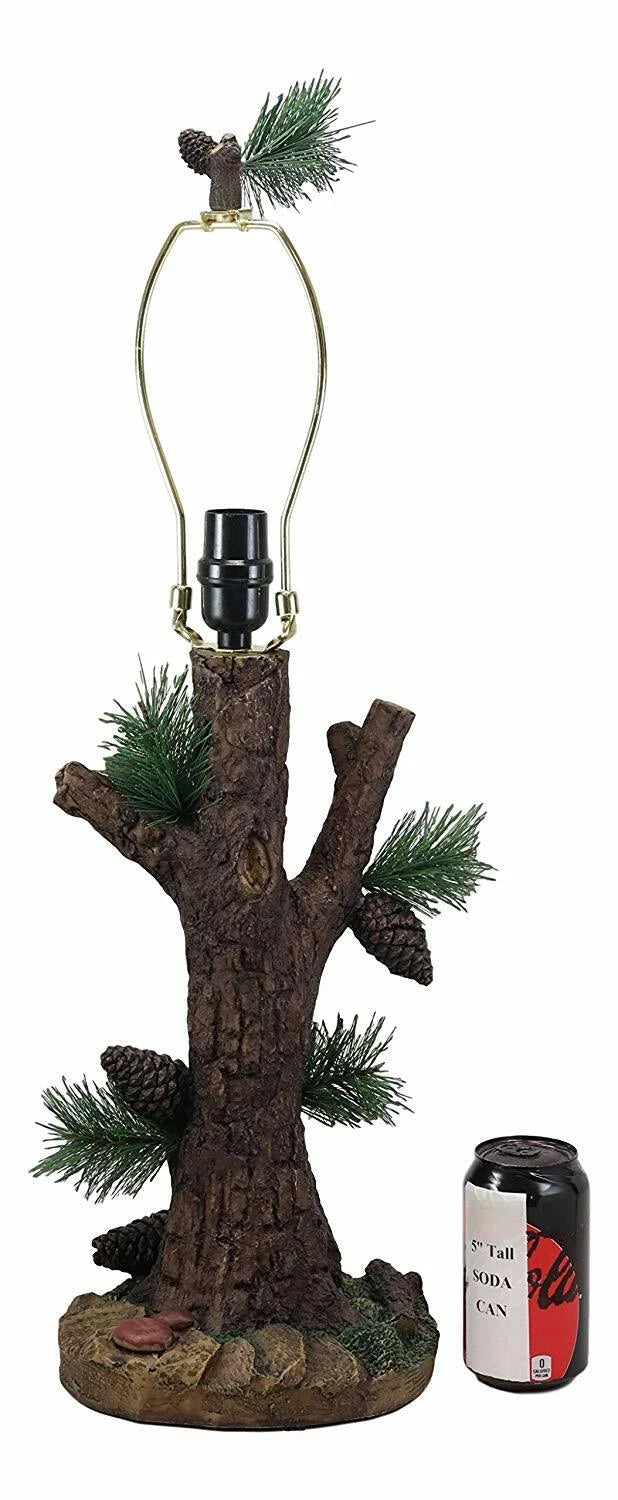 Large 26.75"H Vintage Rustic Mountain Pinecone Pine Tree Needles Bark Table Lamp-8