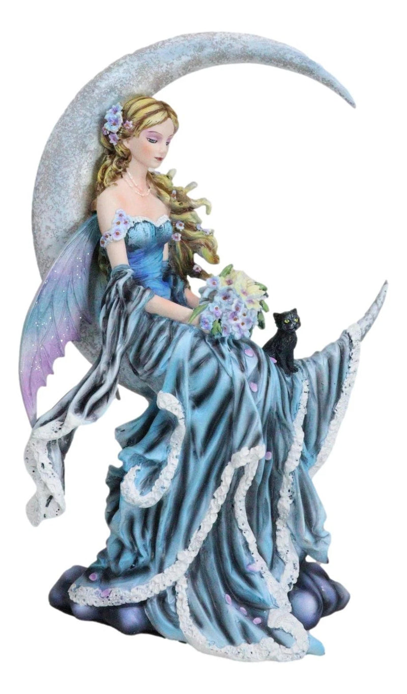 Large Celestial Moon Water Elemental Fairy Statue 11"H By Nene Thomas-9