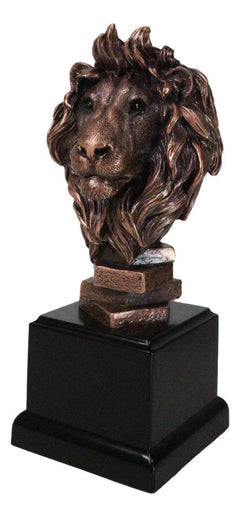 King Of The Jungle African Lion Pride Bust Bronze Electroplated Figurine Statue-10