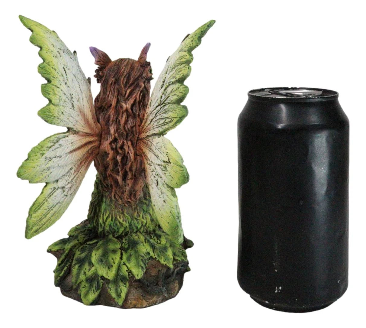 Sitting Pretty Tribal Elf Pixie Earth Fairy in Green Foliage Dress Figurine-9