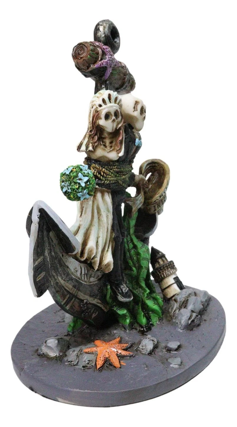 Day Of The Dead Skeleton Wedding Bride and Groom Anchored in Love Figurine-8