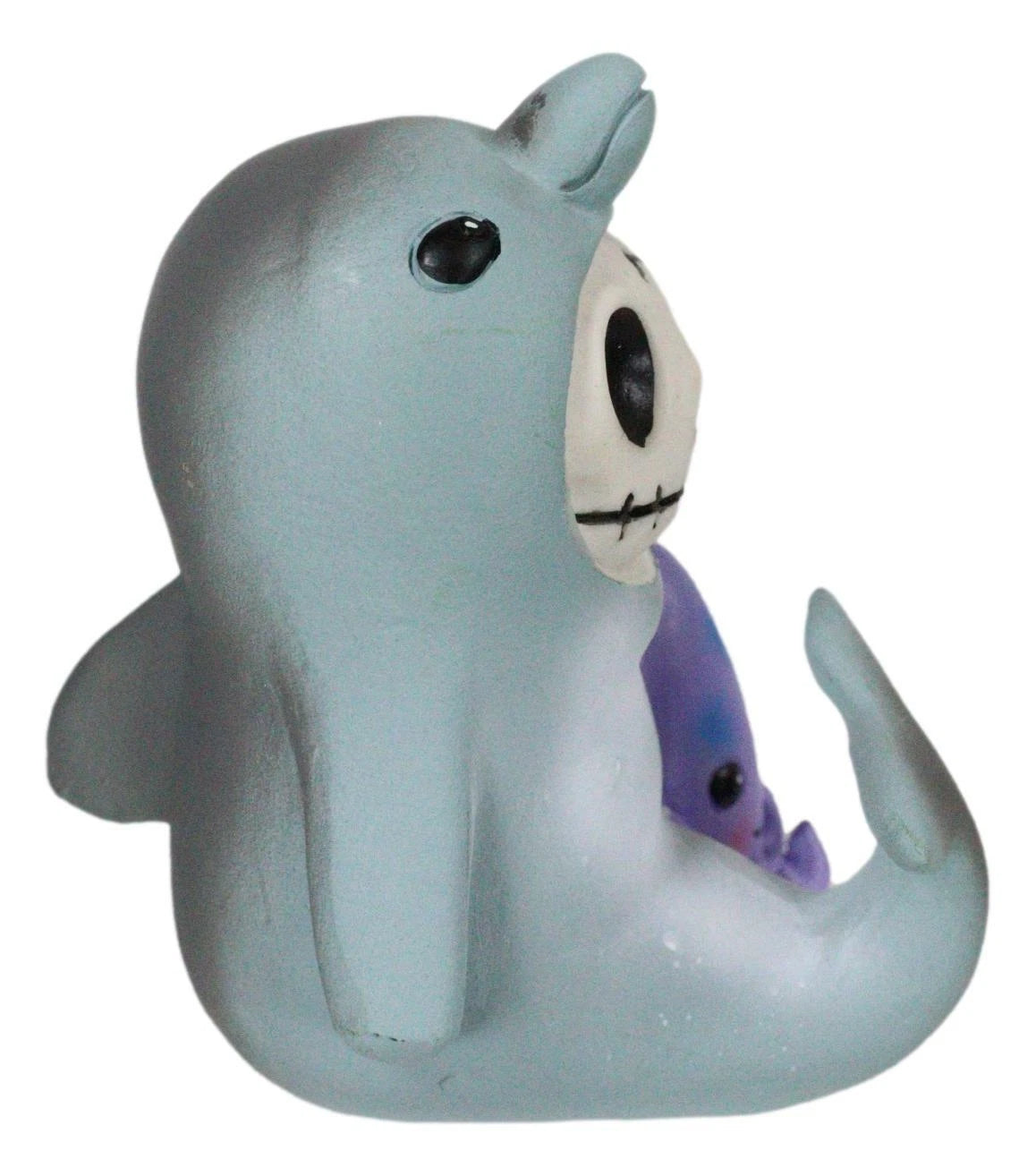 Furrybones Sonar Sea Dolphin Fish With Purple Squid Skeleton Figurine Furry Bone-7