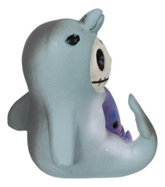 Furrybones Sonar Sea Dolphin Fish With Purple Squid Skeleton Figurine Furry Bone-7