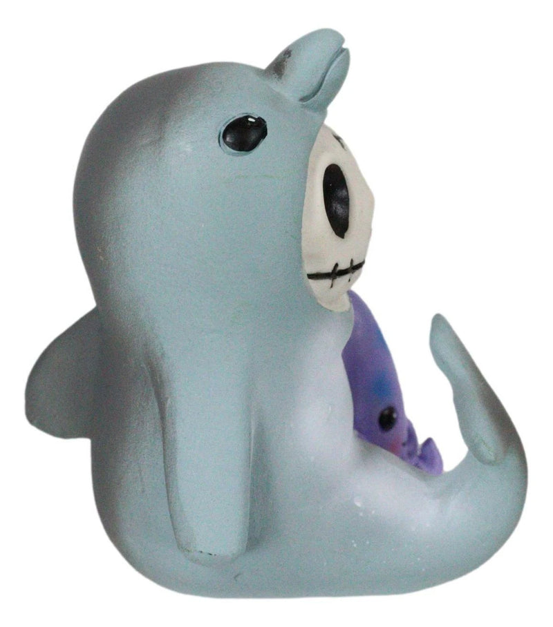Furrybones Sonar Sea Dolphin Fish With Purple Squid Skeleton Figurine Furry Bone-7