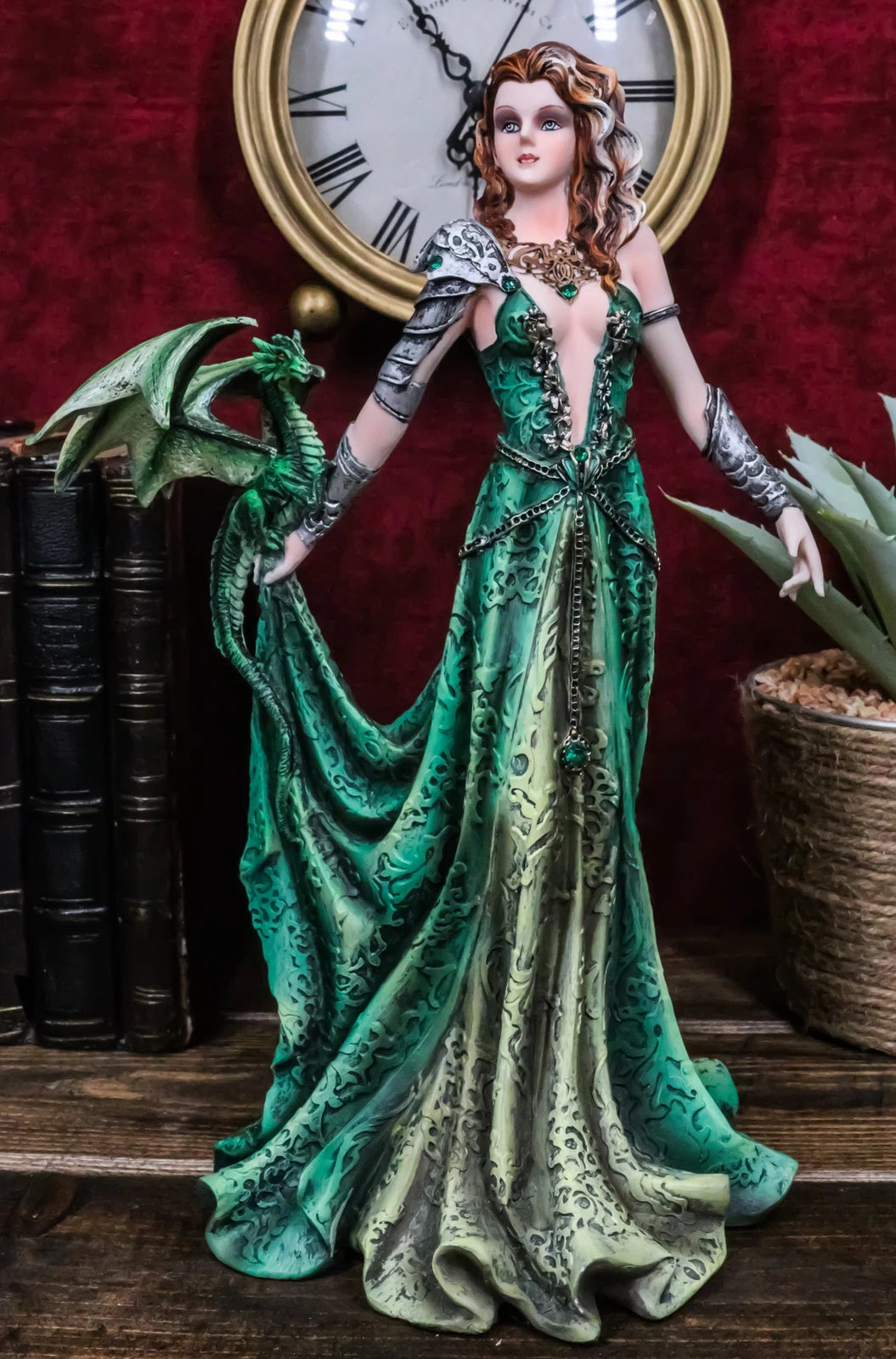 Seductive Elphaba Dragon Witch Doctor Warrior Statue 10"H By Nene Thomas-1