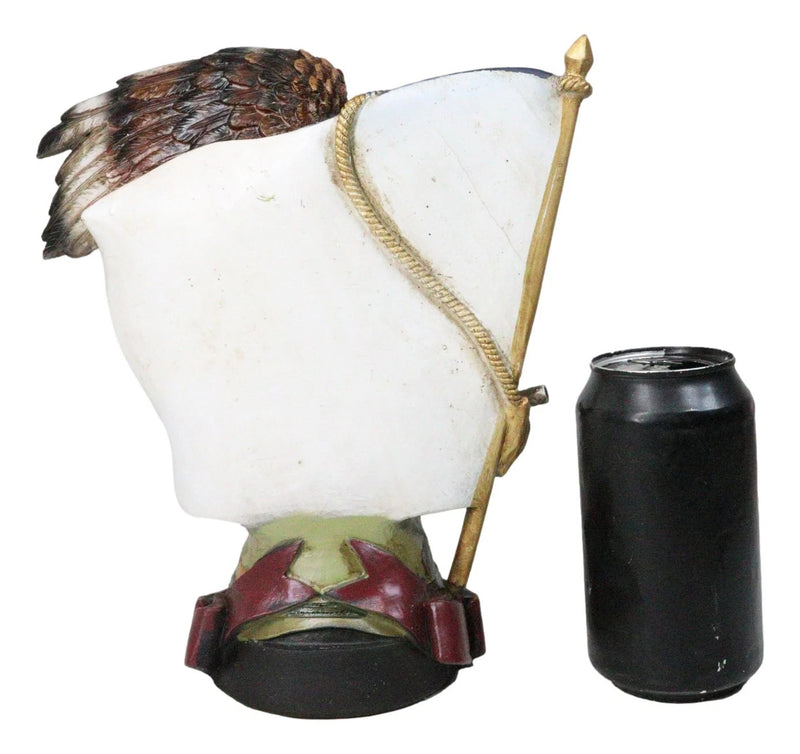 Bald Eagle With Crossed Rifles Soldier Helmet By Star Spangled US Flag Figurine-7