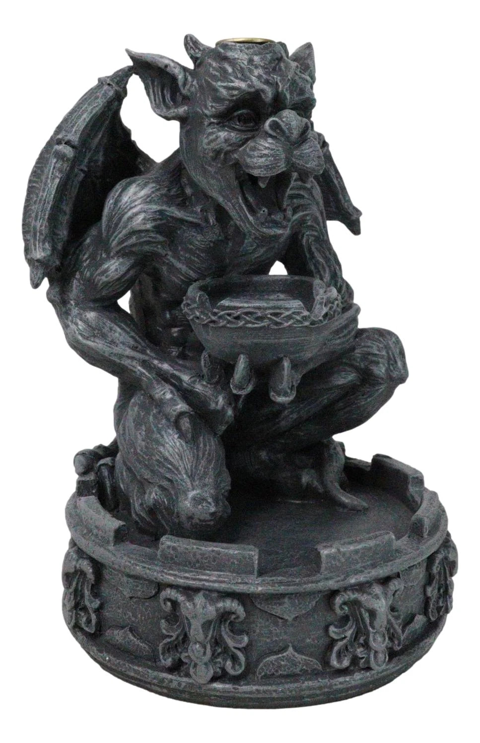 Gothic Servant Chimera Gargoyle Ceremonial Bowl Backflow Incense Burner Figurine-6