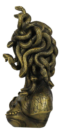Greek Mythology Gorgon Sisters Goddess Medusa With Wild Snakes Hair Bust Statue-9