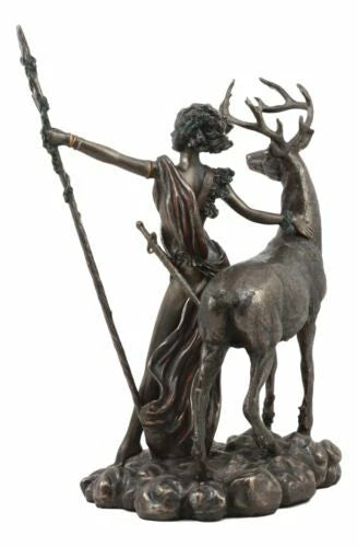 Greek Roman Goddess Of The Hunt Moon And Nature Diana With Stag Statue Artemis-6