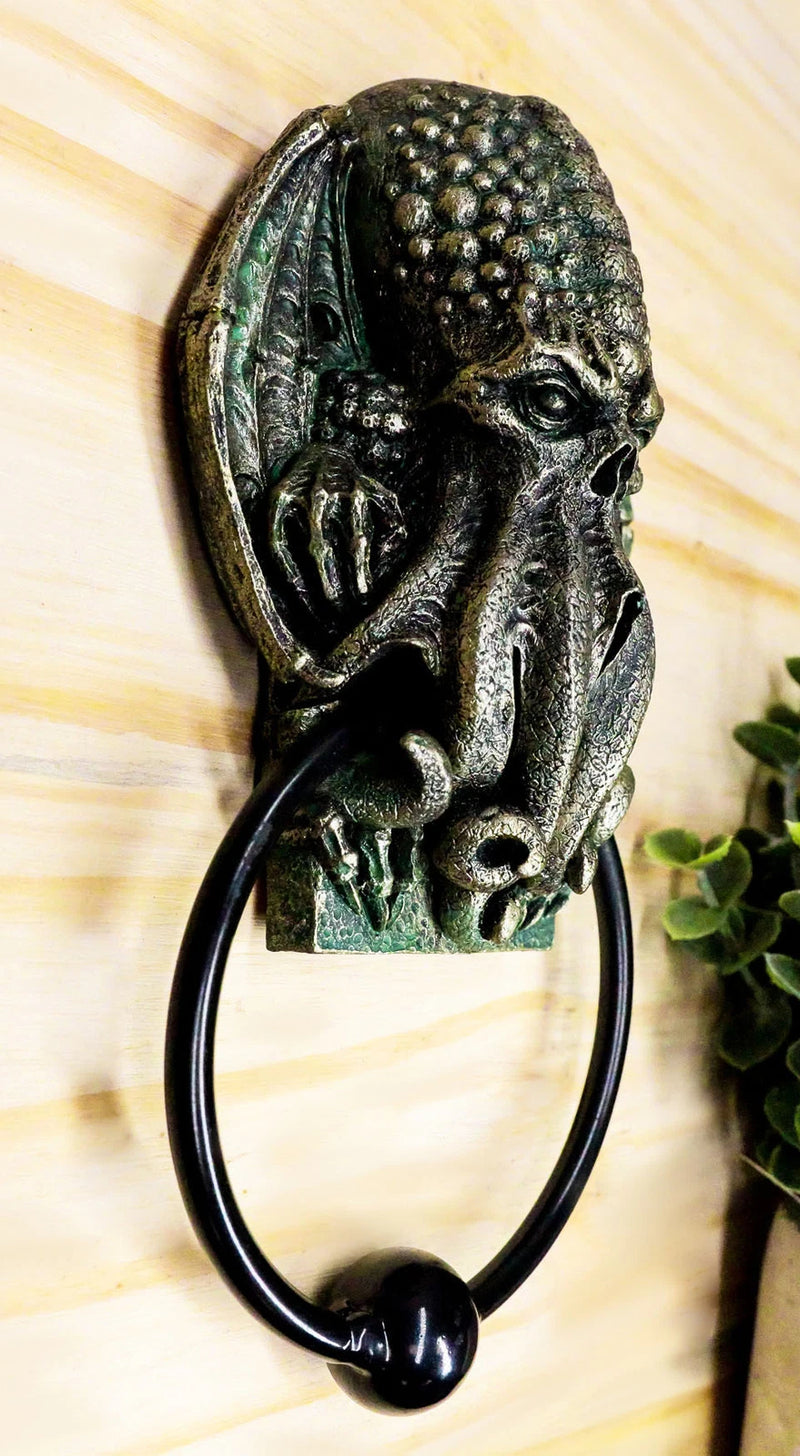 Nautical Ocean Monster Cthulhu Kraken Octopus Door Knocker Sculpture-9