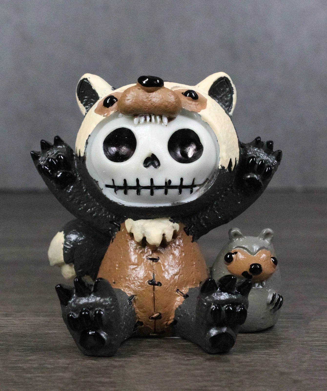 Furry Bones Hugh The Skunk Bear Wolverine Voodoo Skeleton Figurine Collectible-1