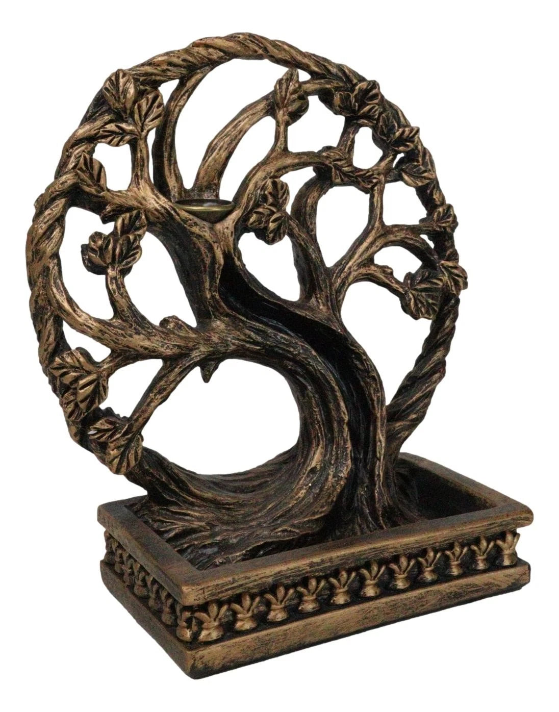 Forest Crann Bethadh Celtic Willow Tree of Life Backflow Incense Cone Burner-9
