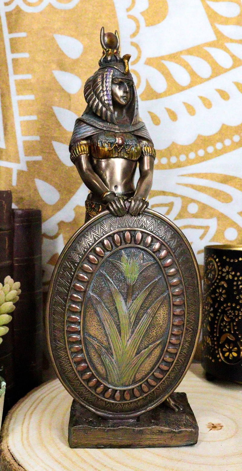 Egyptian Goddess Of Magic & Motherhood Isis Ra With Reed Shield Figurine Decor-10