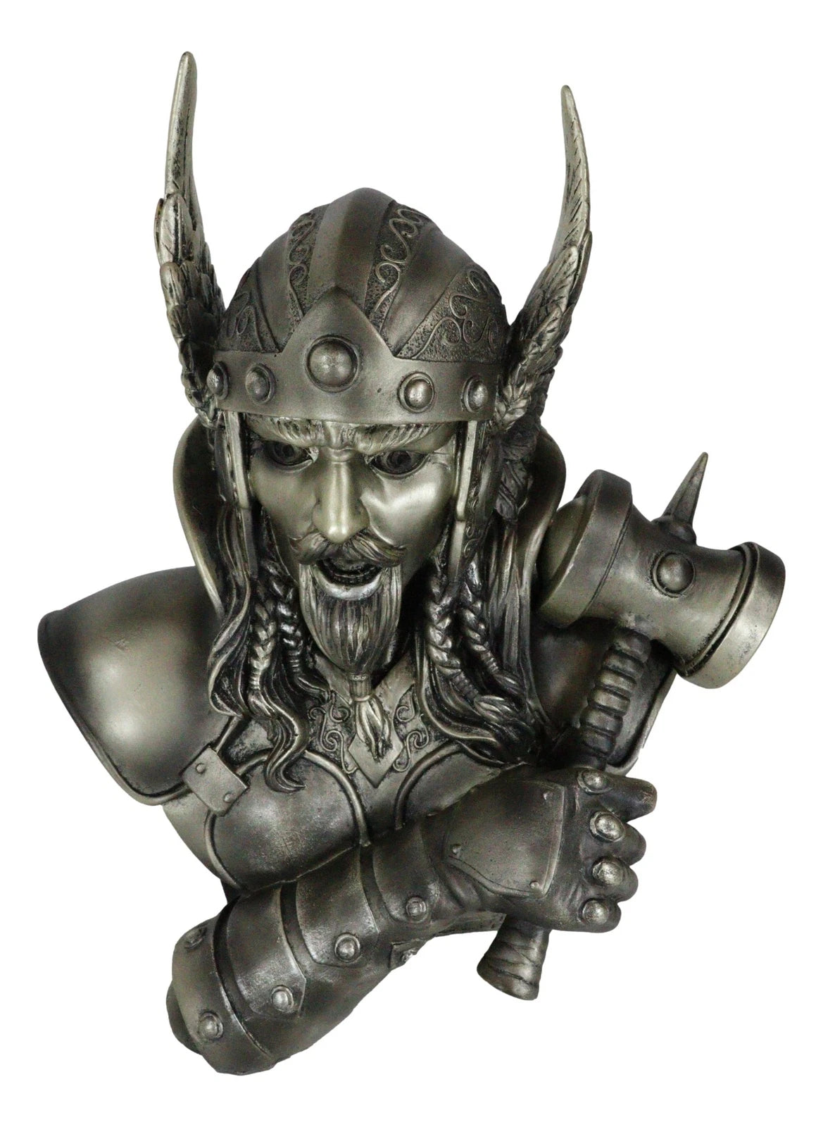 Large Thor Odinson Wielding Mjolnir Hammer Bust Statue 11" H Mythology-7