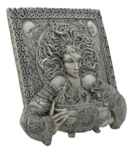 Celtic Goddess of Rebirth Cerridwen With Magical Potions Cauldron Wall Decor-9
