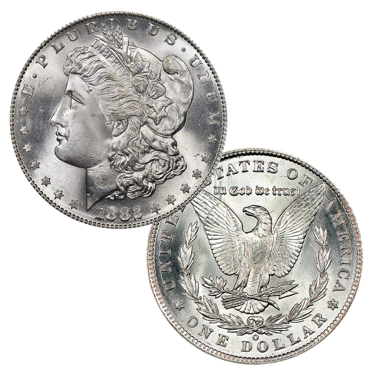 1882 O Morgan Silver Dollar $1 Brilliant Uncirculated BU 90% Silver-1