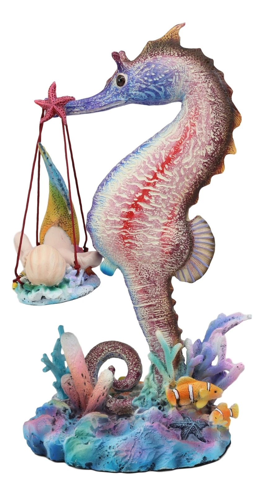 Sheila Wolk Ocean Mer Birth Baby Merboy Rainbow Seahorse Delivery Statue-3