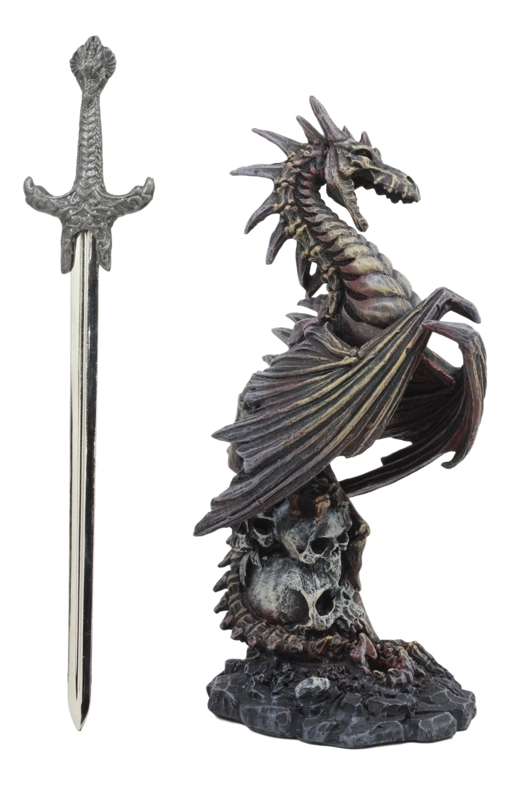 Litche Blade Ruth Thompson Skeleton Dragon Statue With Letter Opener Knife Decor-9
