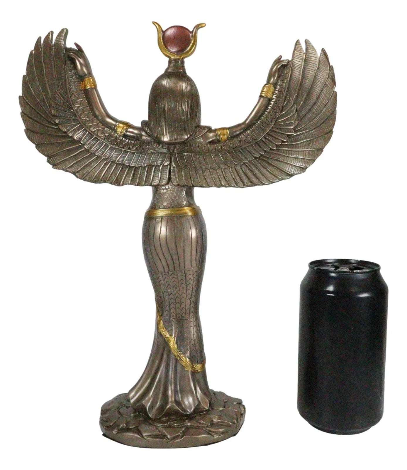 Escultura de Isis con alas abiertas, diosa de la magia y la naturaleza, temática egipcia-6