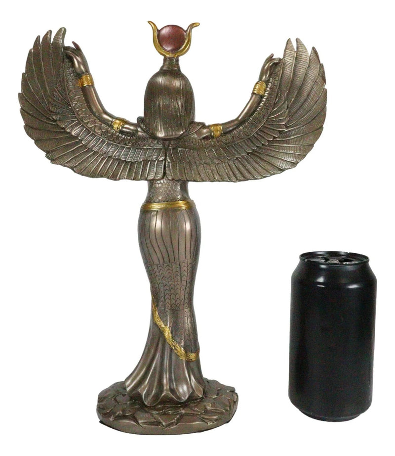 Escultura de Isis con alas abiertas, diosa de la magia y la naturaleza, temática egipcia-6