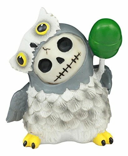 Furrybones Hootie Snow Owl With Green Lollipop Skeleton Monster Figurine Decor-4