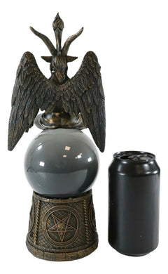 Pentagram Sigil Sabbatic Goat Baphomet Skull Black Sandstorm Gazing Ball-9
