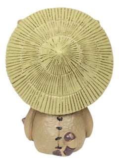 Furry Bones Tanuki Raccoon Dog With Farmer Hat Skeleton Collectible Figurine-5