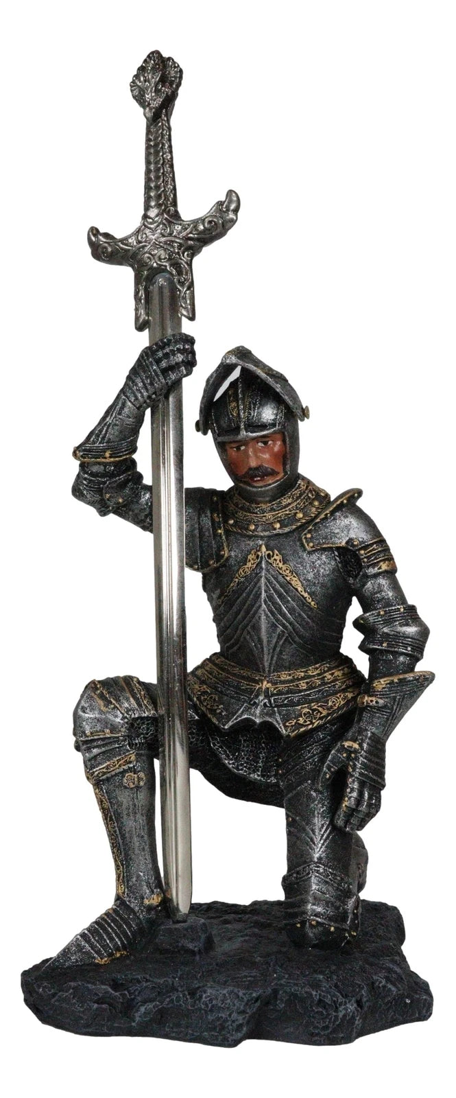The Accolade Kneeling Medieval Knight Excalibur Sword Letter Opener Figurine-10