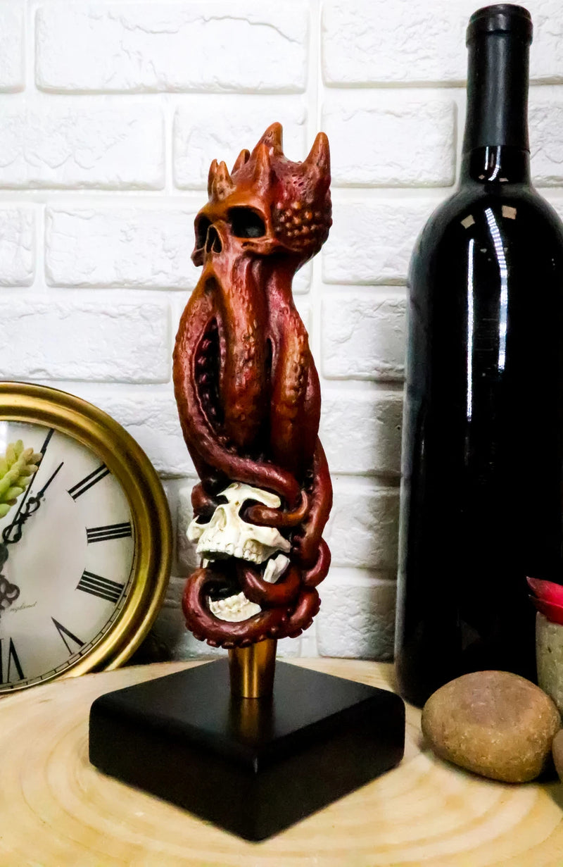 Red Octopus Demon King Crushing Skull Novelty Beer Tap Handle Figurine-2