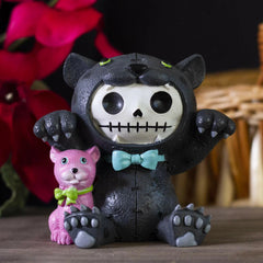 Larger Furry Bones Bagheera & Pink Panther Skeleton Figurine 3.5" Tall-1
