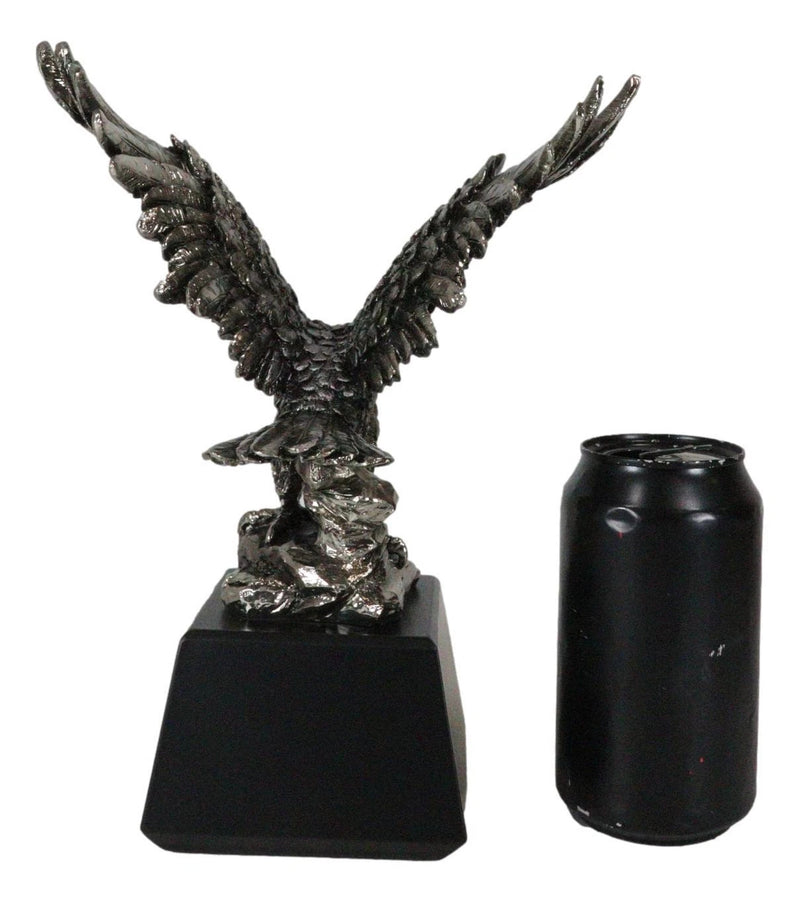 King Of The Skies Majestic Electroplated Silver American Bald Eagle Figurine-9