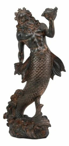 Greek Mythology God of The Seas And Tremors Merman Poseidon Statue Neptune Decor-4
