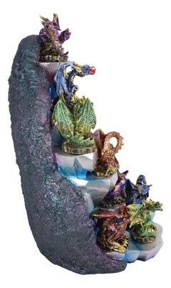 Fantasy 12 Mini Dragons With LED Lighted Glacier Mountain Display Set-9