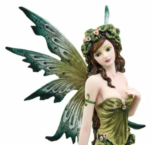 Figura de hada elemental Gaia Green Thumb Faerie Fantasy Sculpture 11.25"H-8