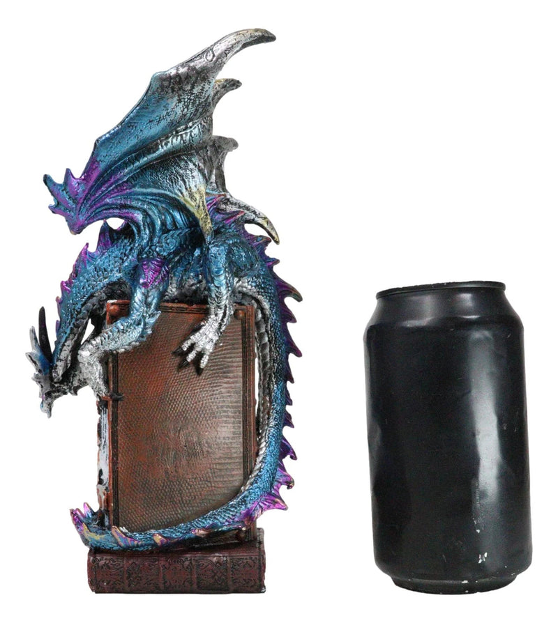 Spell Caster Metallic Ocean Dragon Perching On Necromancy Skull Books Figurine-9