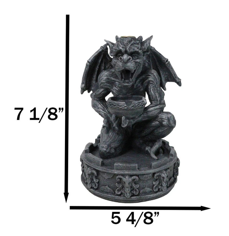 Gothic Servant Chimera Gargoyle Ceremonial Bowl Backflow Incense Burner Figurine-7