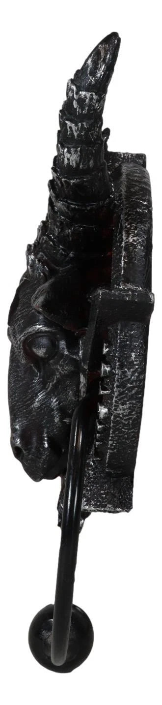 Sabbatic Goat Of Mendes Baphomet With Blood Pentagram Head Door Knocker-7