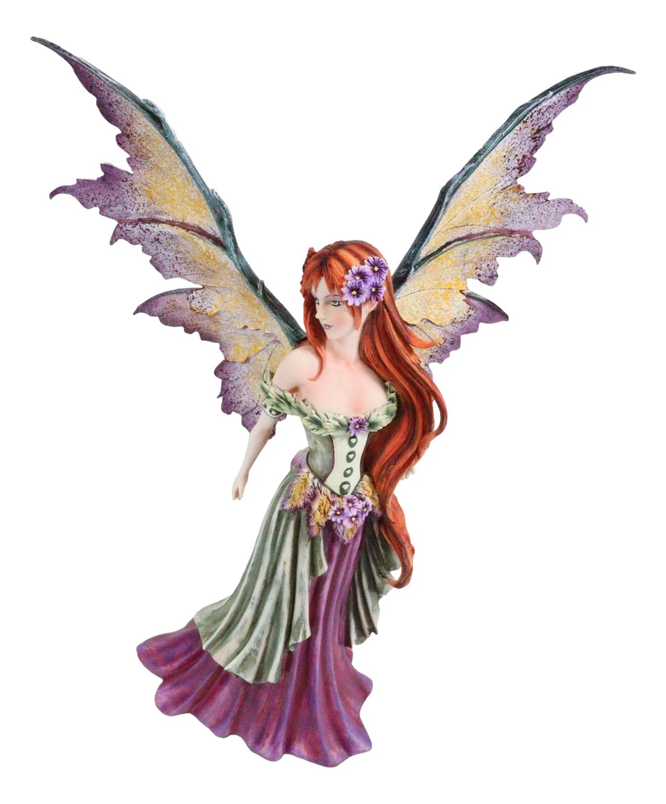 Amy Brown Large Summer Fairy Queen With Flower Adornment Statue Garden Fairies-8