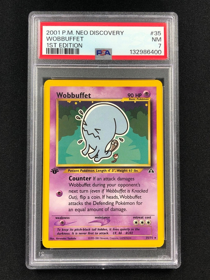 Pokemon 2001 Wobbuffet 1st 35/75 Neo PSA 7-1