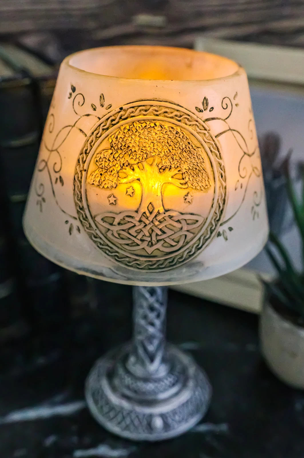 Celtic Sacred Tree Of Life Mini LED Night Light Figurine 7"H Table Courtesy Lamp-2