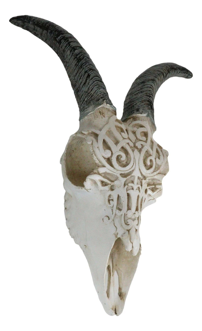 Rustic Tooled Filigree Bighorn Sheep Young Ram Skull LED Light Wall Decor Plaque-7