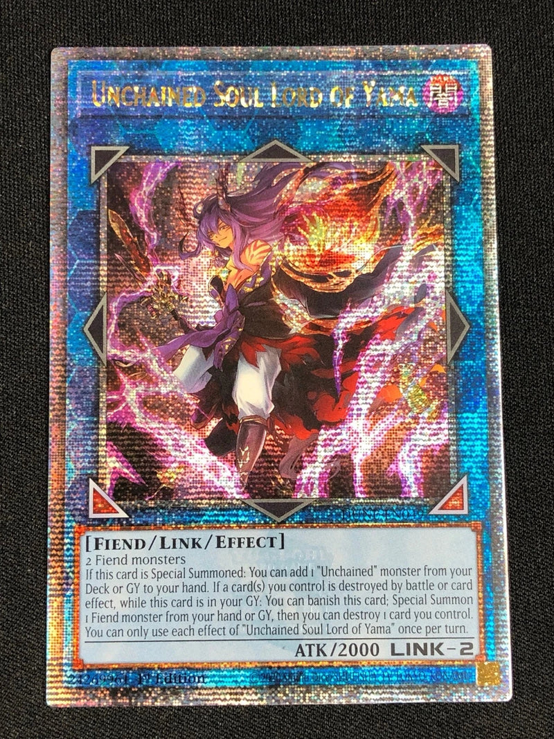 YUGIOH UNCHAINED SOUL LORD OF YAMA DUNE-EN049 1ST QUARTER CENTURY SECRET NM-1