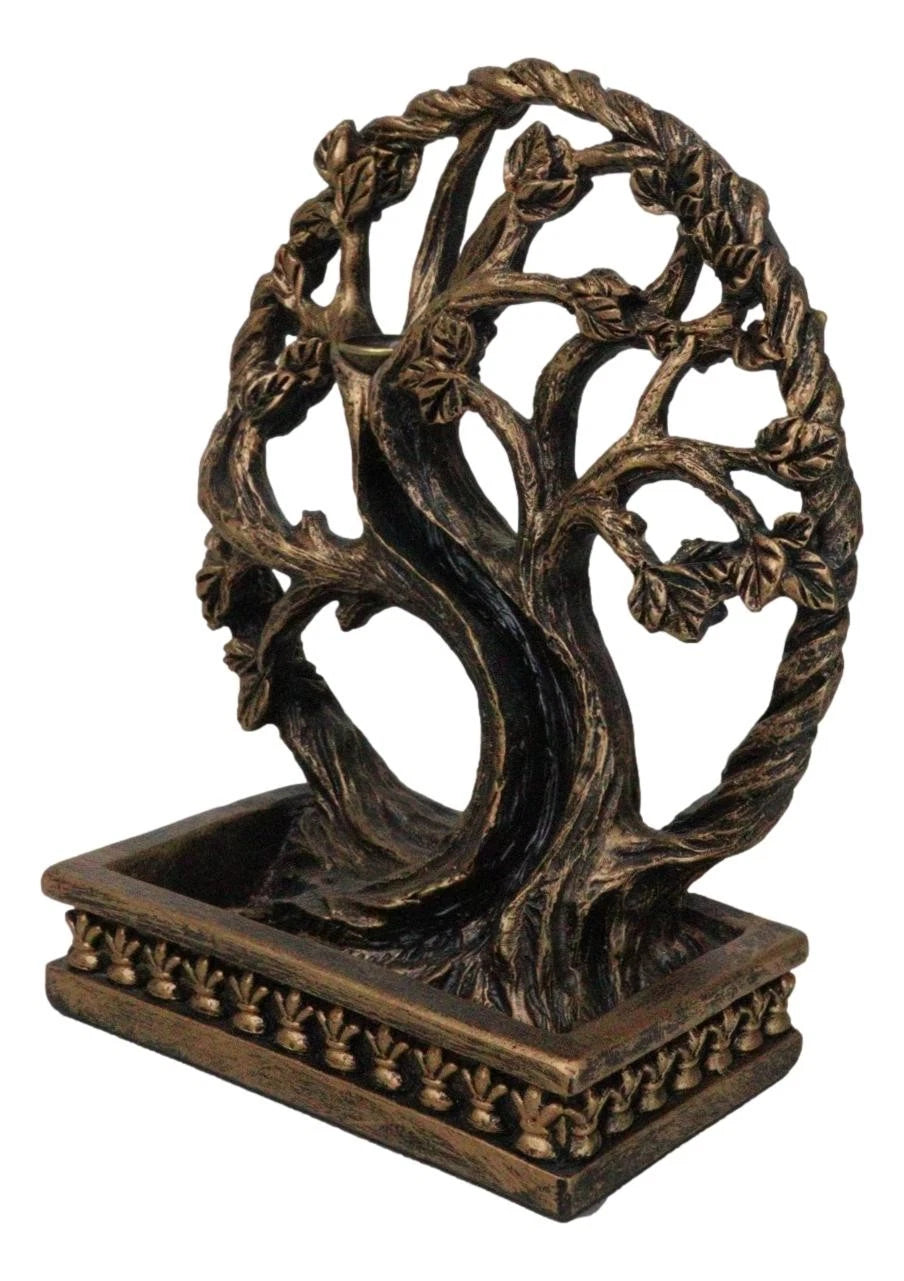 Forest Crann Bethadh Celtic Willow Tree of Life Backflow Incense Cone Burner-8