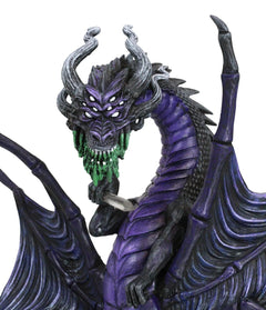 Earth Elemental Purple Moonlight Spider Arachnafaria Dragon On Crystals Statue-7