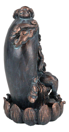 Hindu Buddha Hanuman Monkey God On Lotus Backflow Cone Incense Burner Figurine-10
