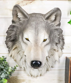 Large Fenrir Alpha Gray Wolf Head Wall Decor Plaque 14"Tall Art Decor-9